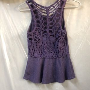 XS Free People purple cut out back top